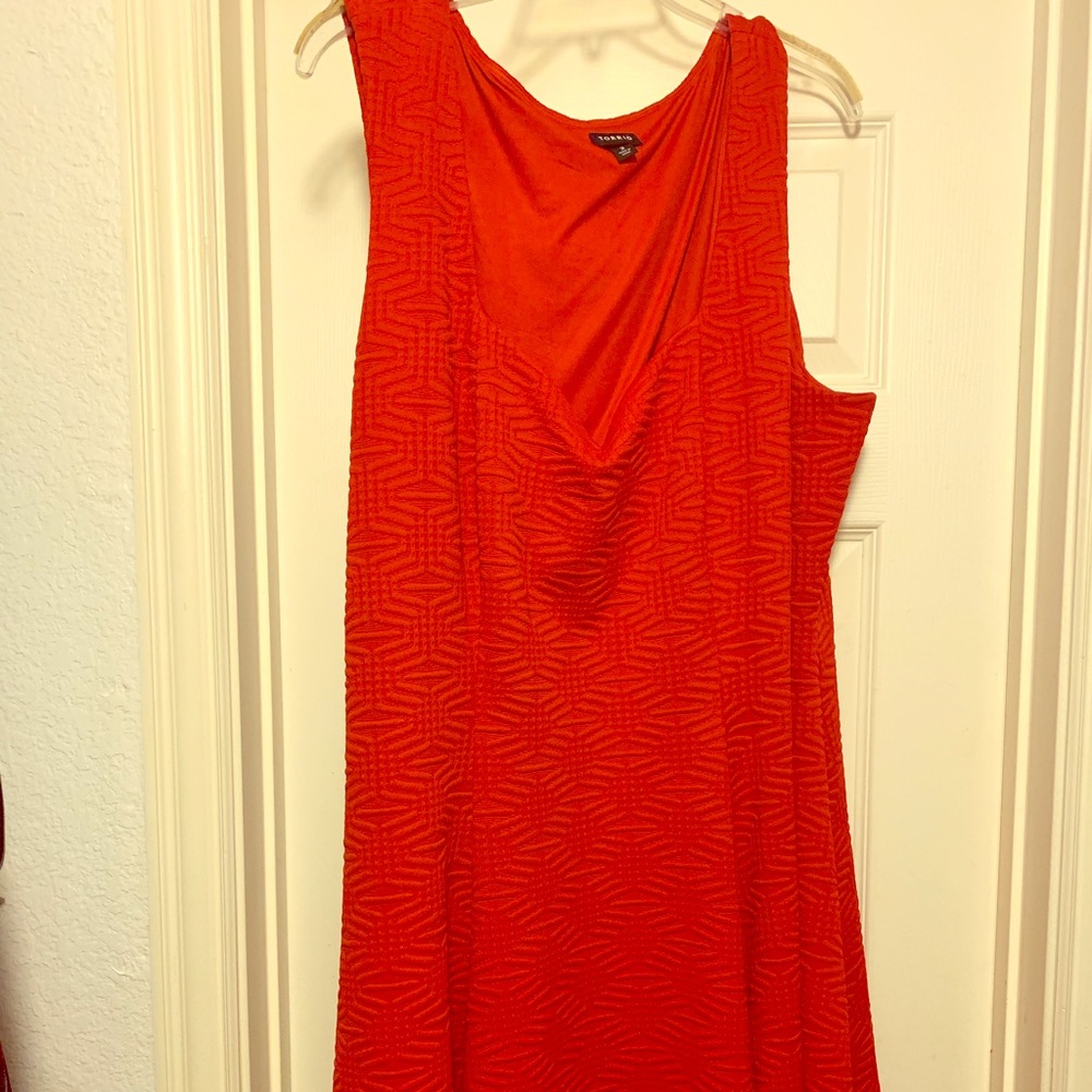 Red plus size sleeveless skater dress